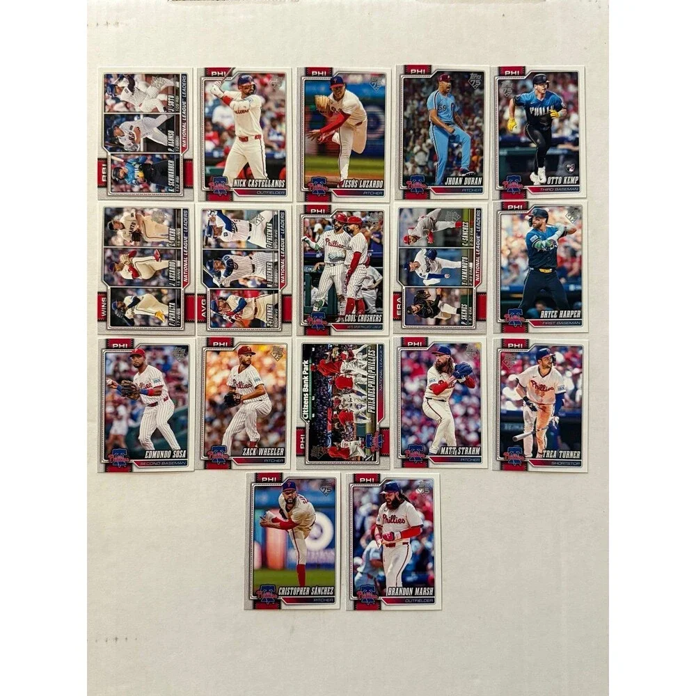 2026 Topps Ser 1 Philadelphia Phillies Team Set RC leaders Harper Schwarber (b)